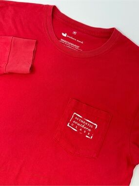 Southern Marsh Mens Medium Red Long Sleeve Pocket T-Shirt Southern Class A6